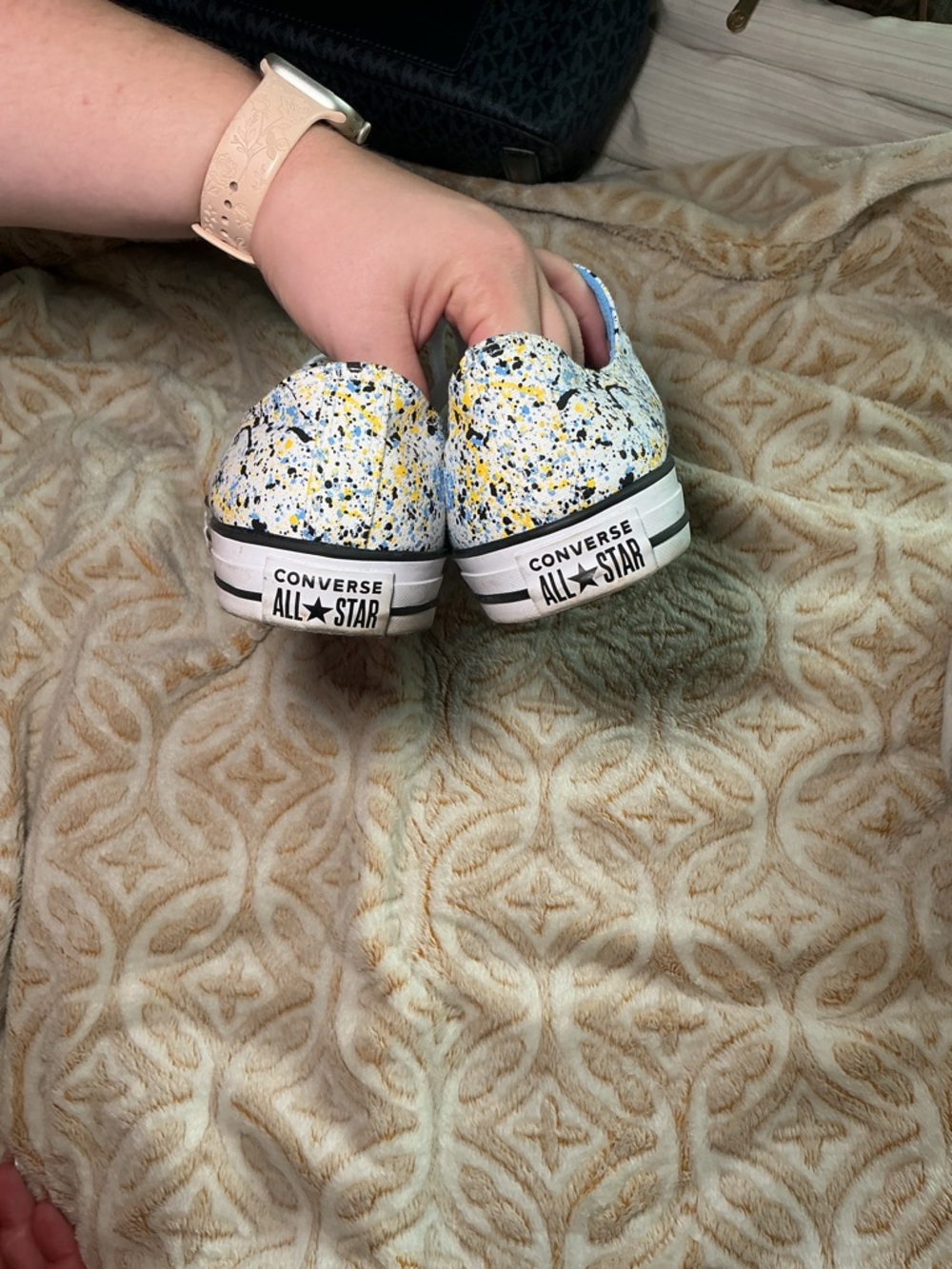 Converse All Star Paint Splatter Low Top Sneakers Men's Size 10.5 - Picture 6 of 7
